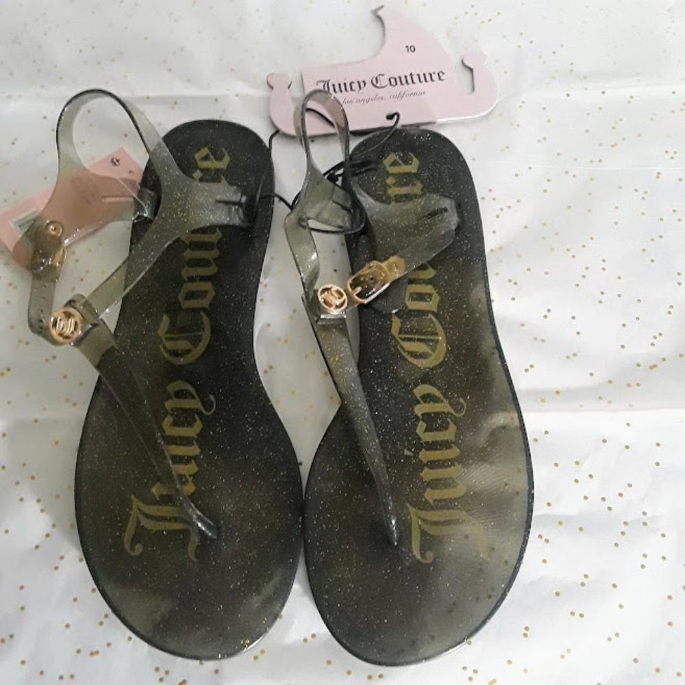 Juicy Couture Logo Thong Jelly Sandals Size 10